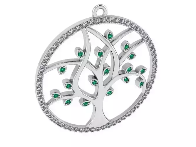 Circle Tree Pendant 0490