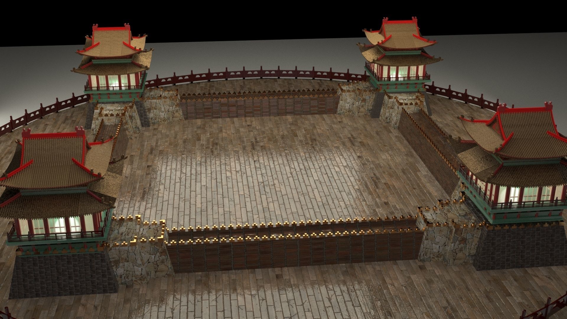 Chinese castle 3D model_1