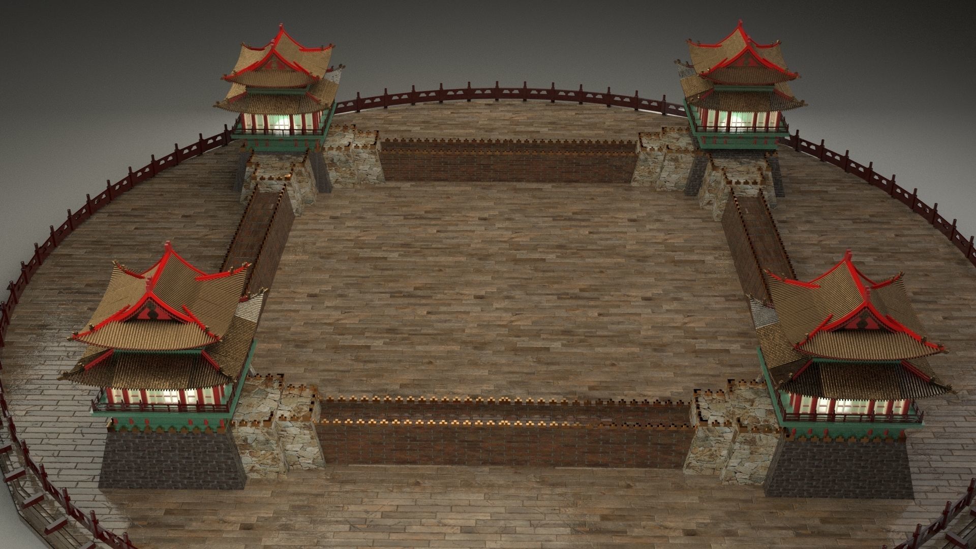Chinese castle 3D model_3