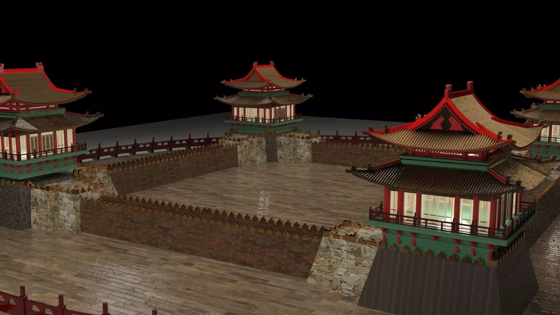 Chinese castle 3D model_0