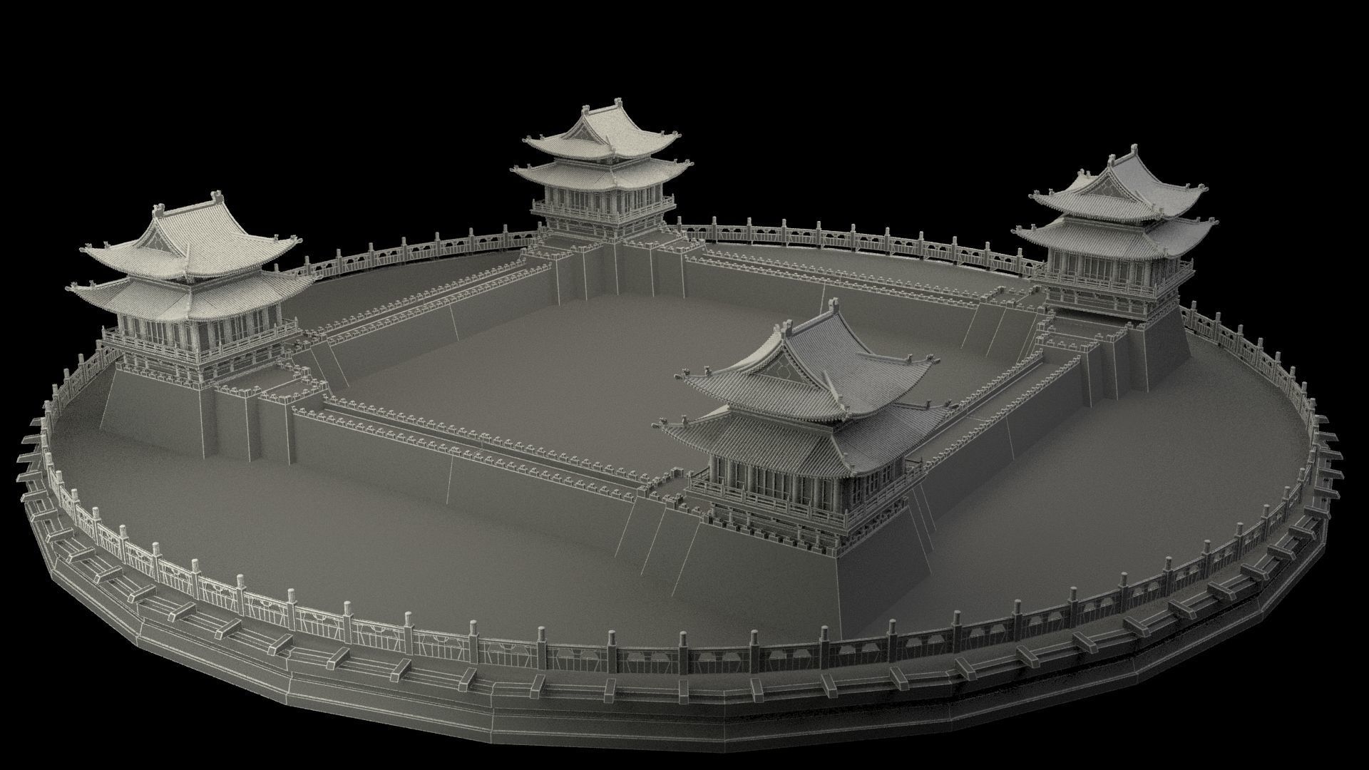 Chinese castle 3D model_6