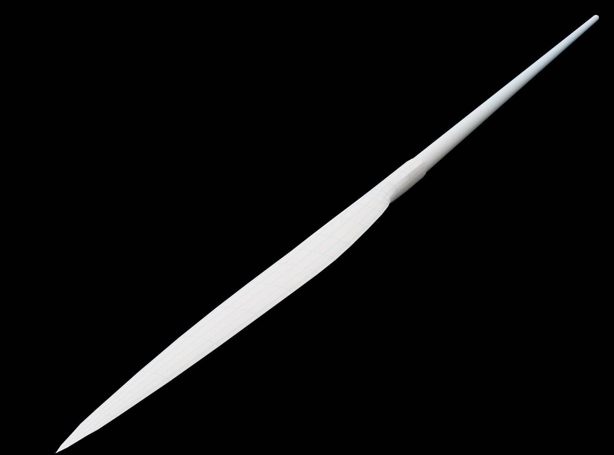 Medieval Spear Low-poly 3D model_3