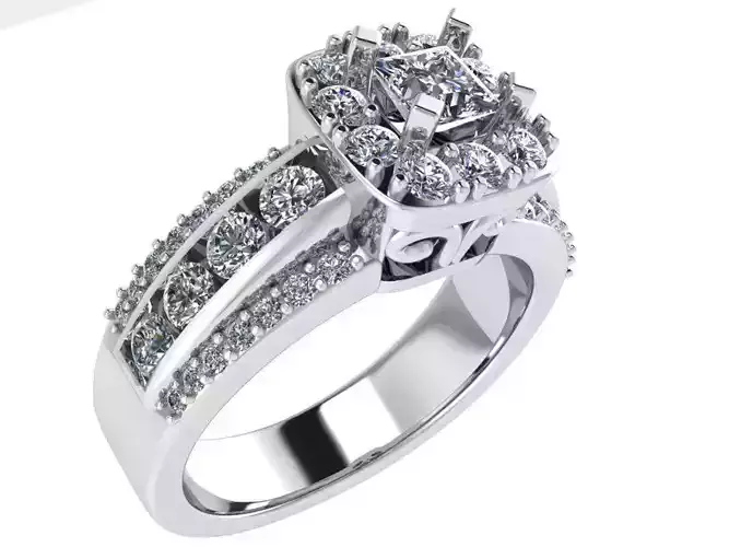 Princess Halo Diamond Ring 0503