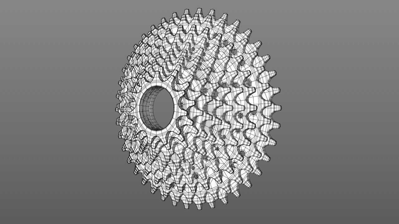 Bike gears and chain 3D model_1