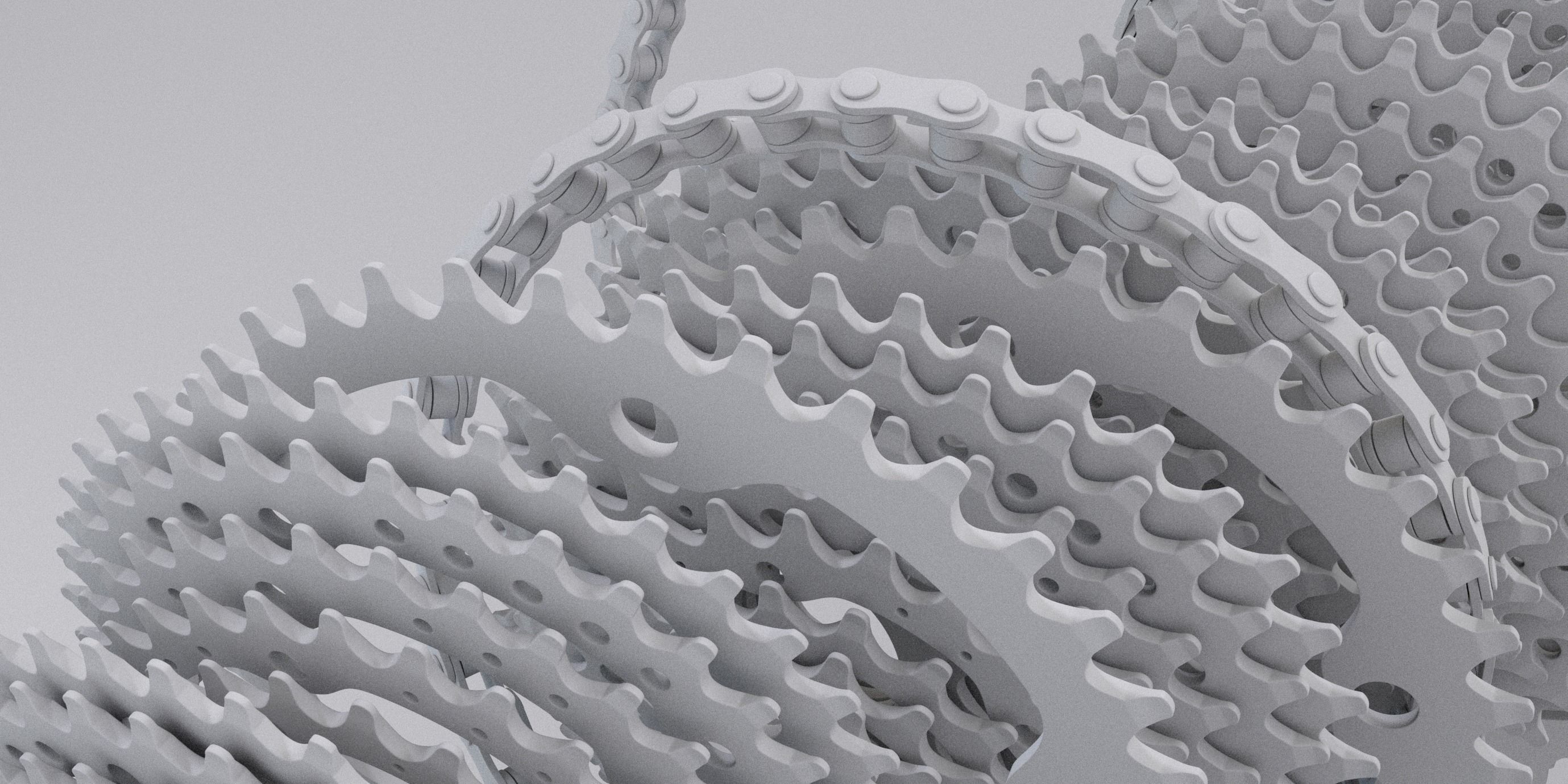 Bike gears and chain 3D model_7