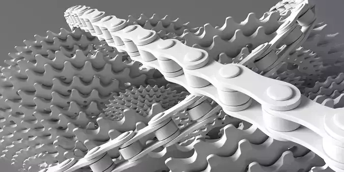 Bike gears and chain 3D model