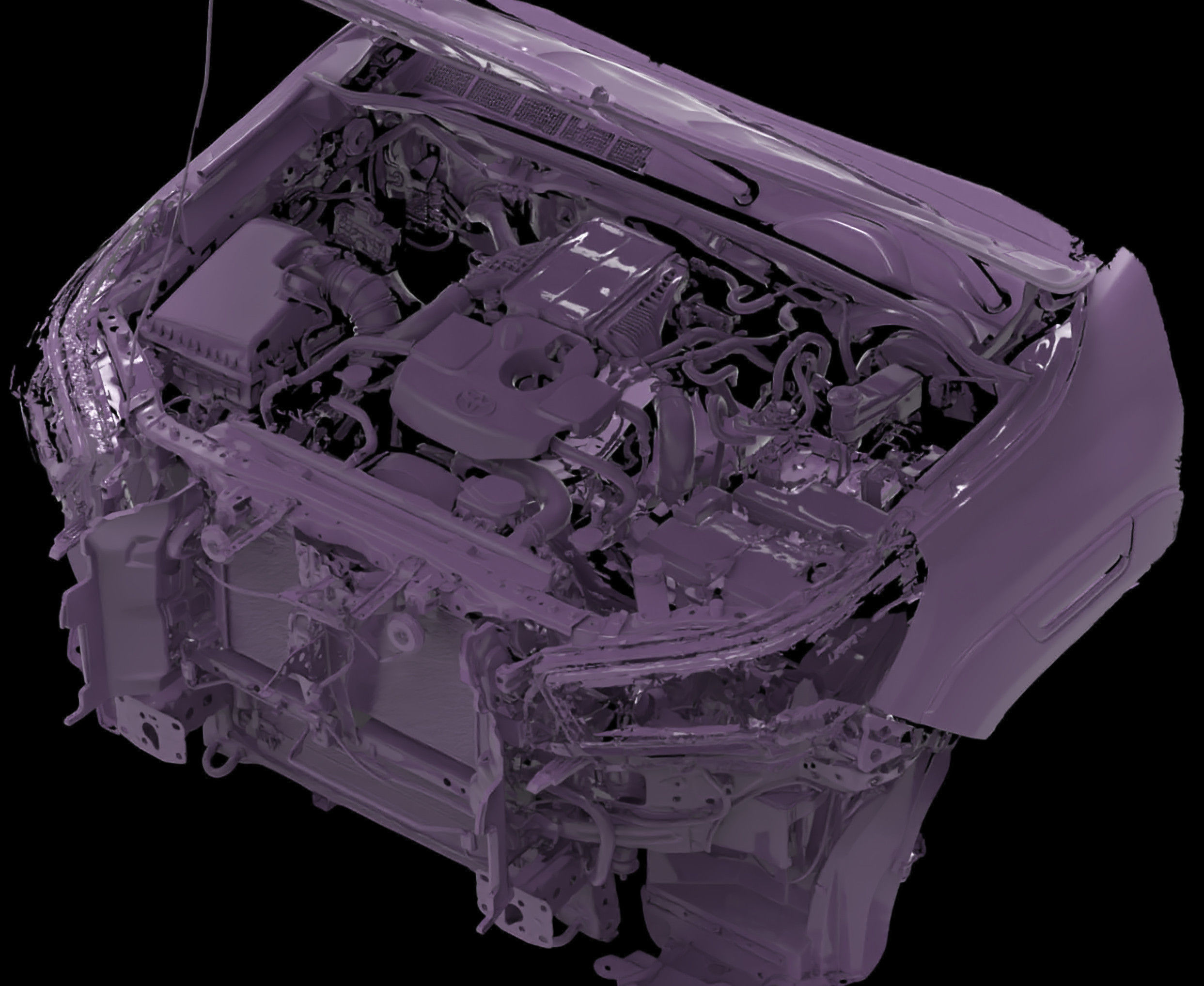 Toyota Hilux AN120 130 Native 3D front inside scan 2020 3D model_2