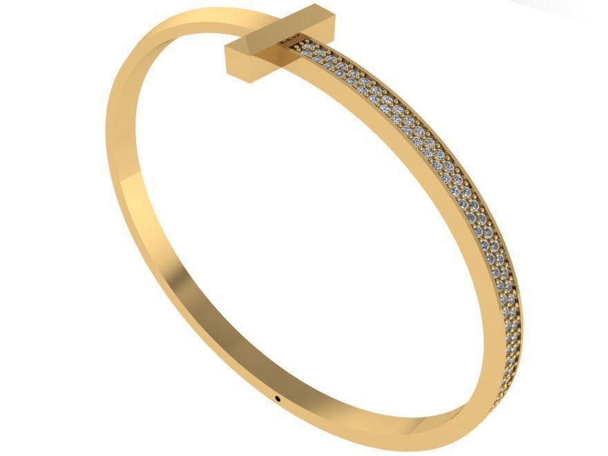 T Style Diamond Bracelet 0505 3D print model_1