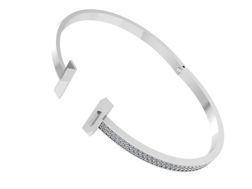 T Style Diamond Bracelet 0505 3D print model_2