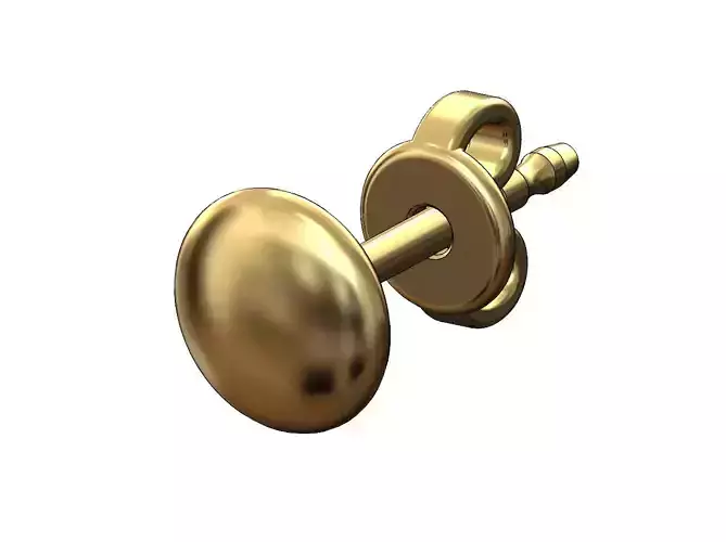 Button shaped oval disk stud earring