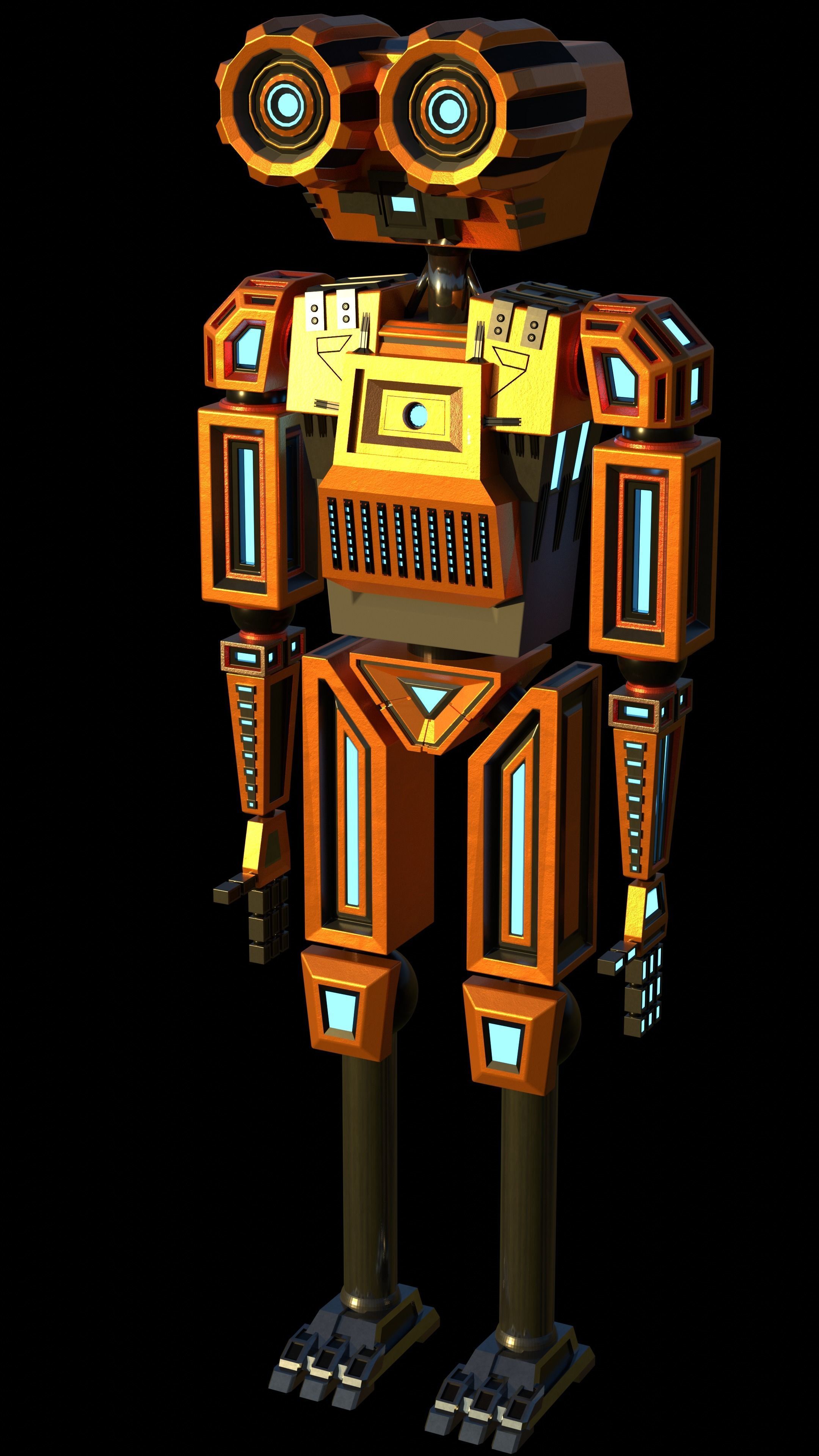 Humanoid rigged robot 3D model_1
