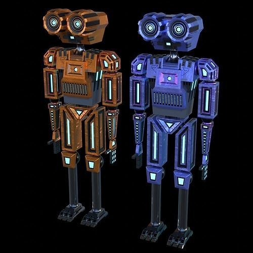 Humanoid rigged robot 3D model