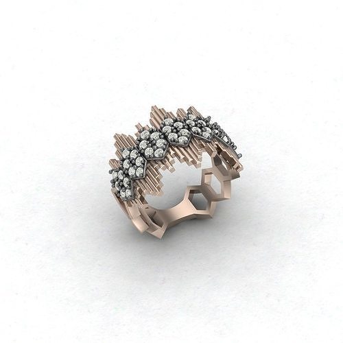 Apex Ring- Diamond- Gold- Ring Free 3D print model