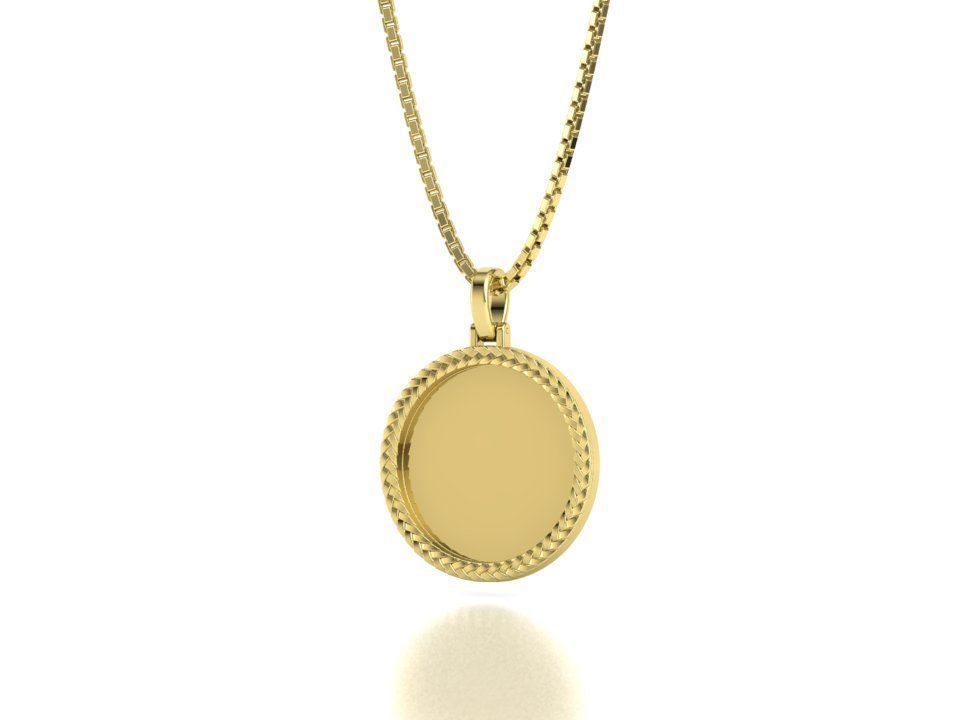 Memory Round Pendant 25mm size Frame Pendant 3dmodel 3D print model_28