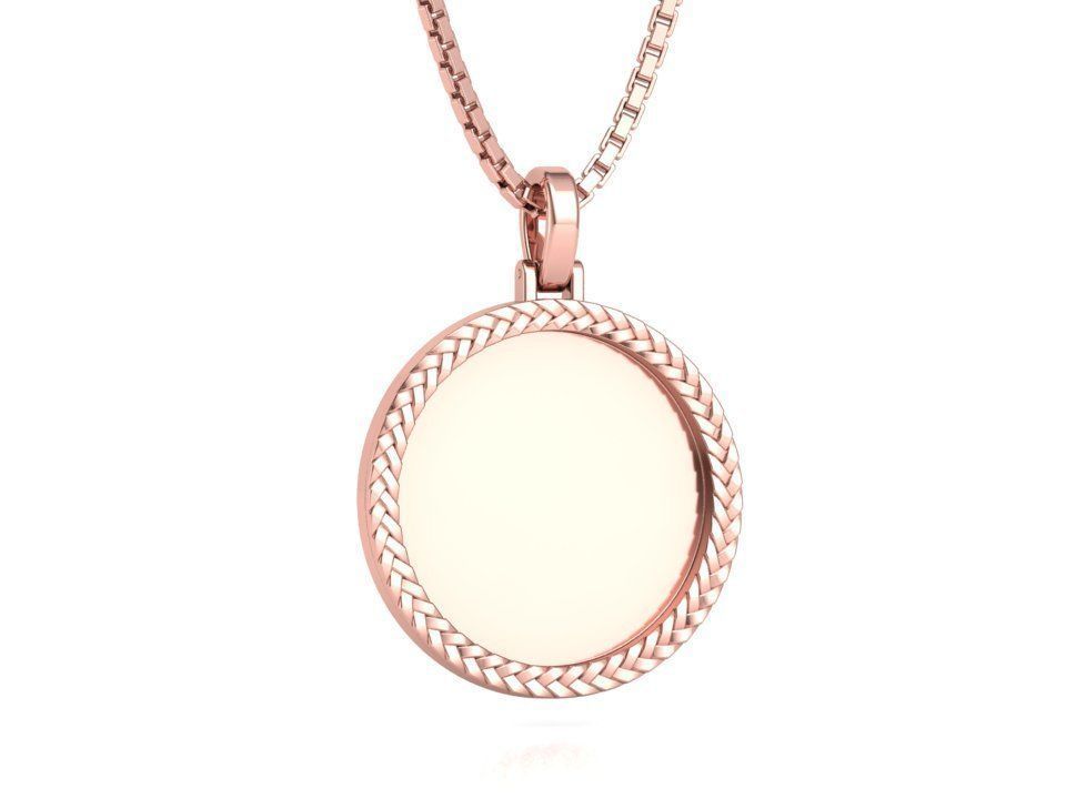 Memory Round Pendant 25mm size Frame Pendant 3dmodel 3D print model_19