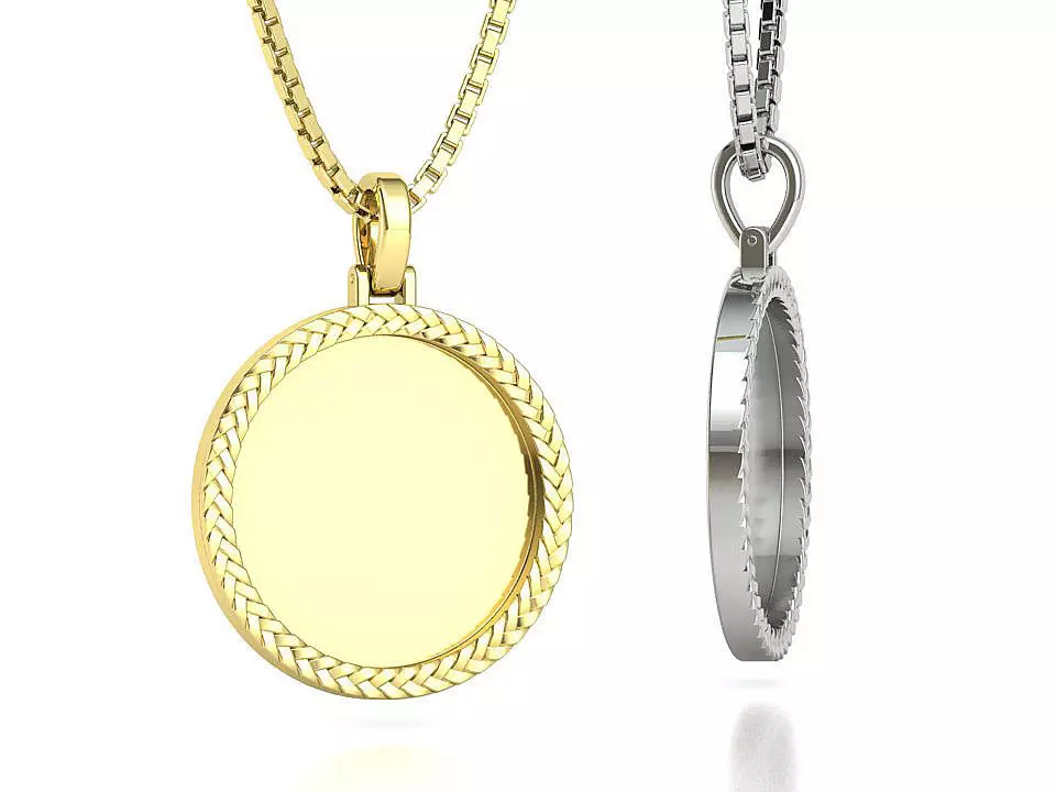 Memory Round Pendant 25mm size Frame Pendant 3dmodel 3D print model_0