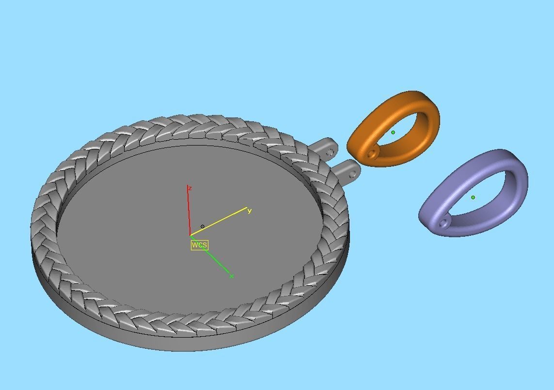 Memory Round Pendant 25mm size Frame Pendant 3dmodel 3D print model_9