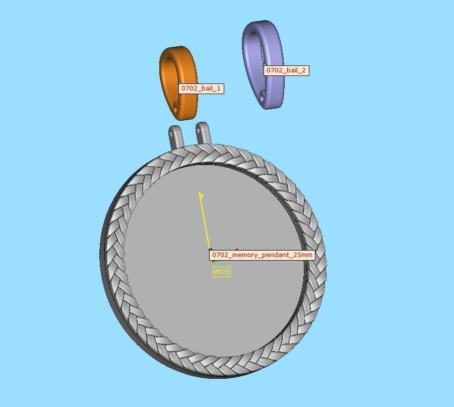 Memory Round Pendant 25mm size Frame Pendant 3dmodel 3D print model_8