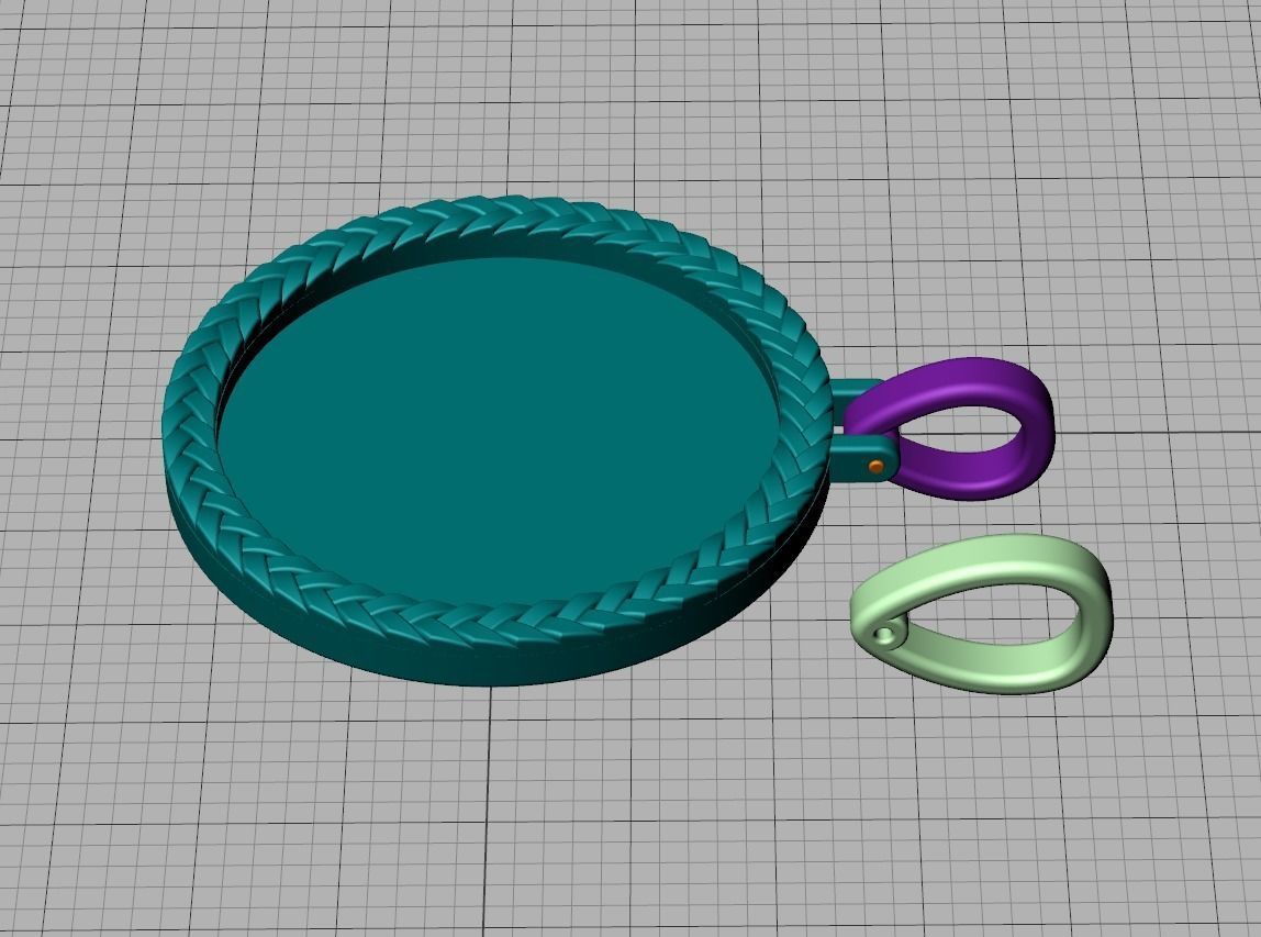 Memory Round Pendant 25mm size Frame Pendant 3dmodel 3D print model_14