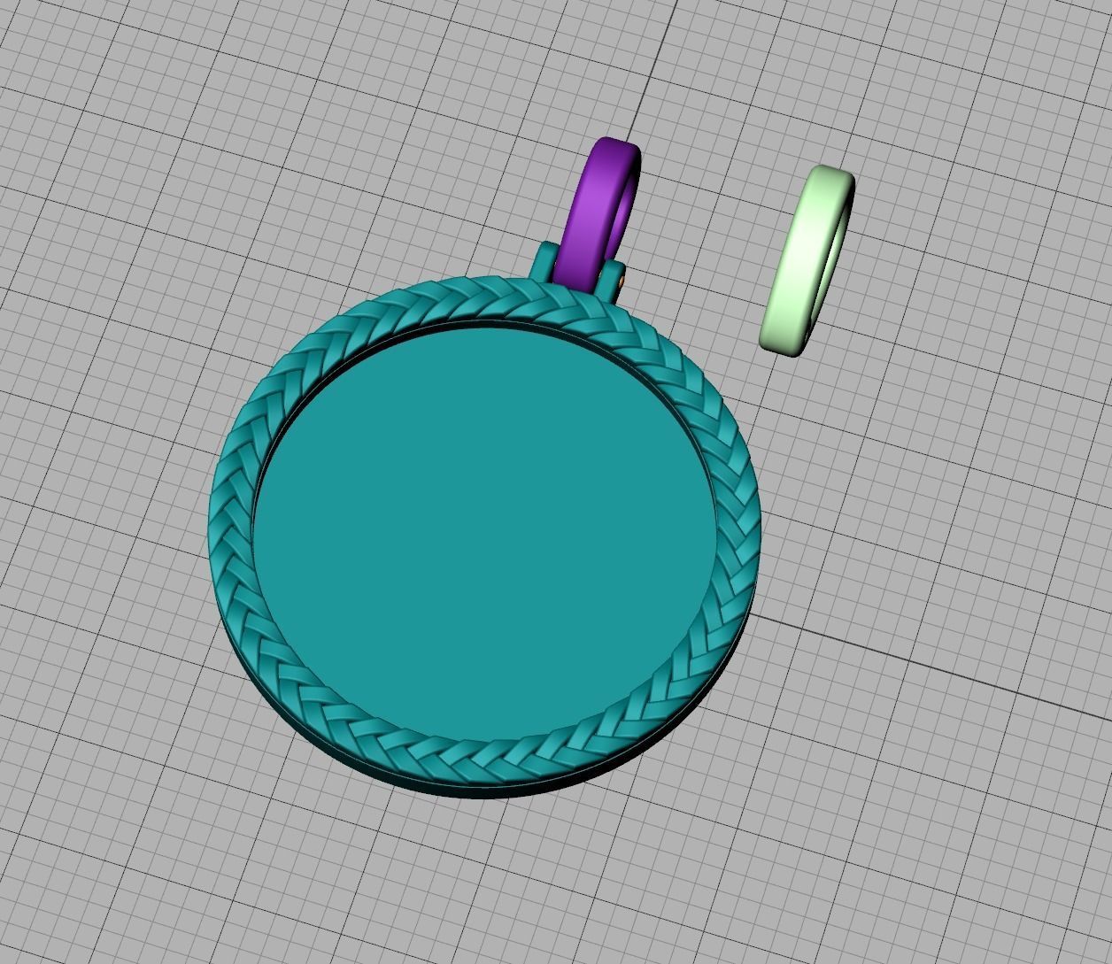 Memory Round Pendant 25mm size Frame Pendant 3dmodel 3D print model_12