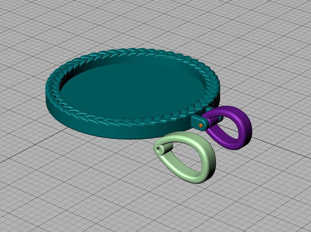 Memory Round Pendant 25mm size Frame Pendant 3dmodel 3D print model_16