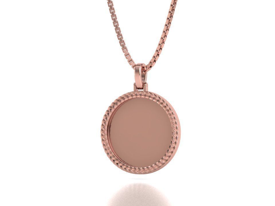 Memory Round Pendant 25mm size Frame Pendant 3dmodel 3D print model_21