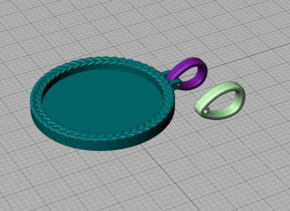 Memory Round Pendant 25mm size Frame Pendant 3dmodel 3D print model_13