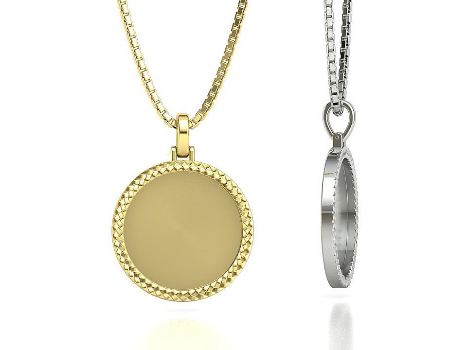 Memory Round Pendant 25mm size Frame Pendant 3dmodel 3D print model_1