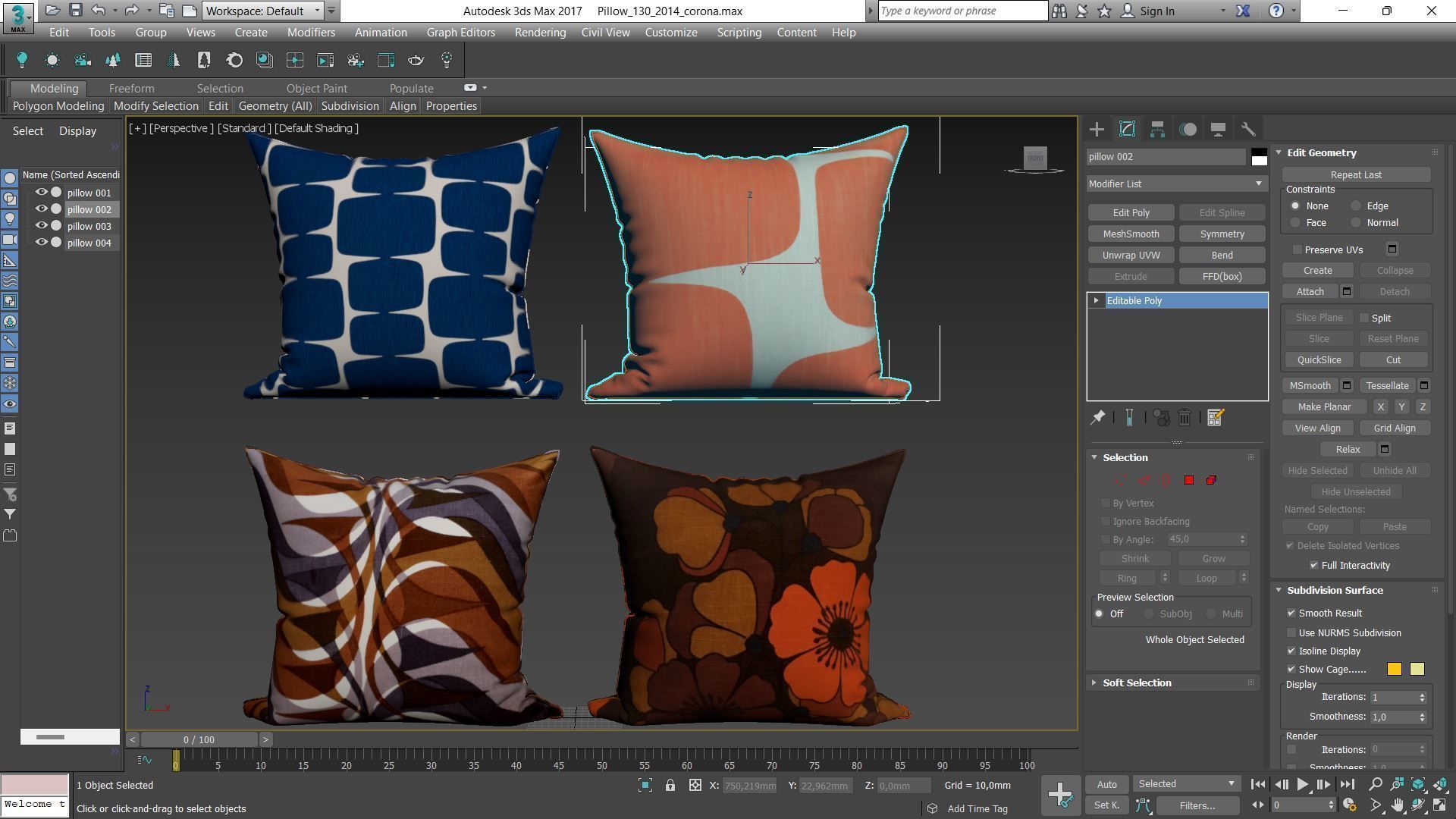 Decorative pillows Houzz set 130 3D model_13