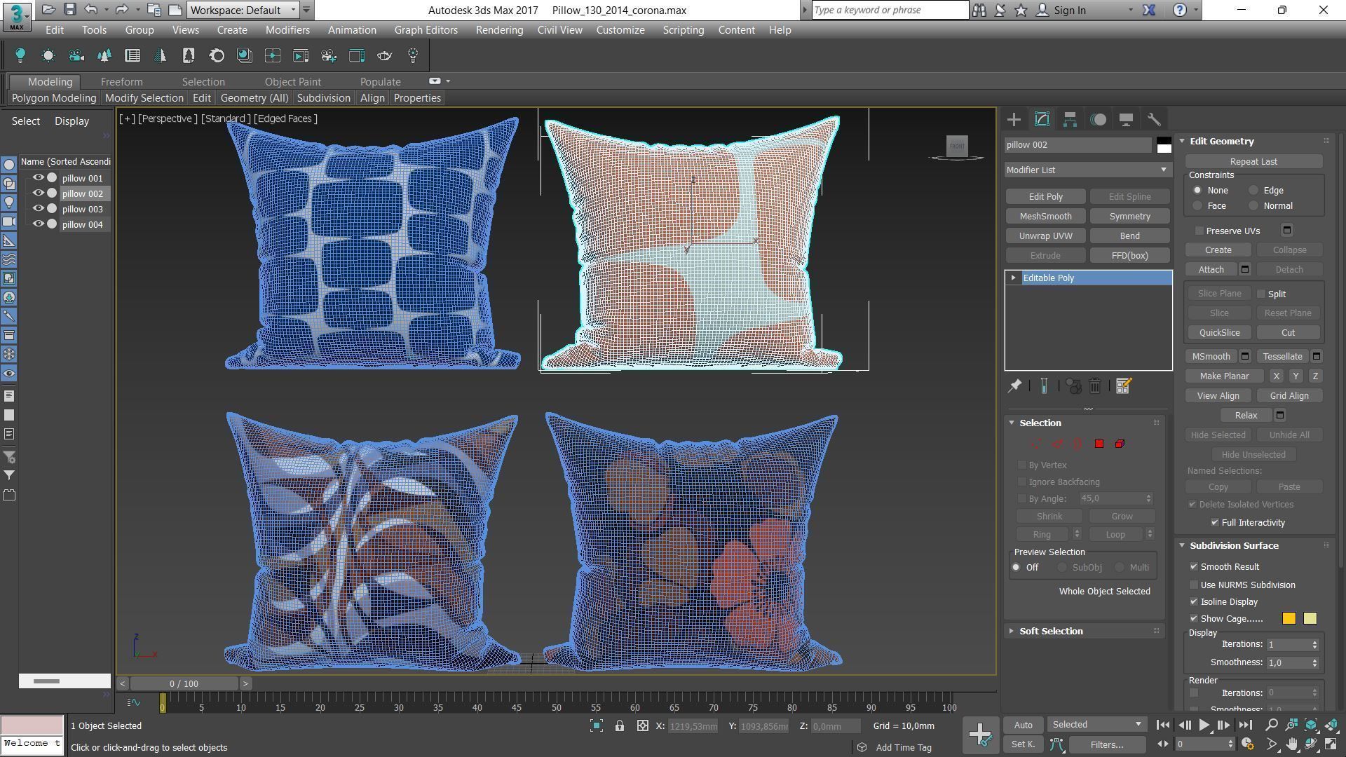 Decorative pillows Houzz set 130 3D model_19