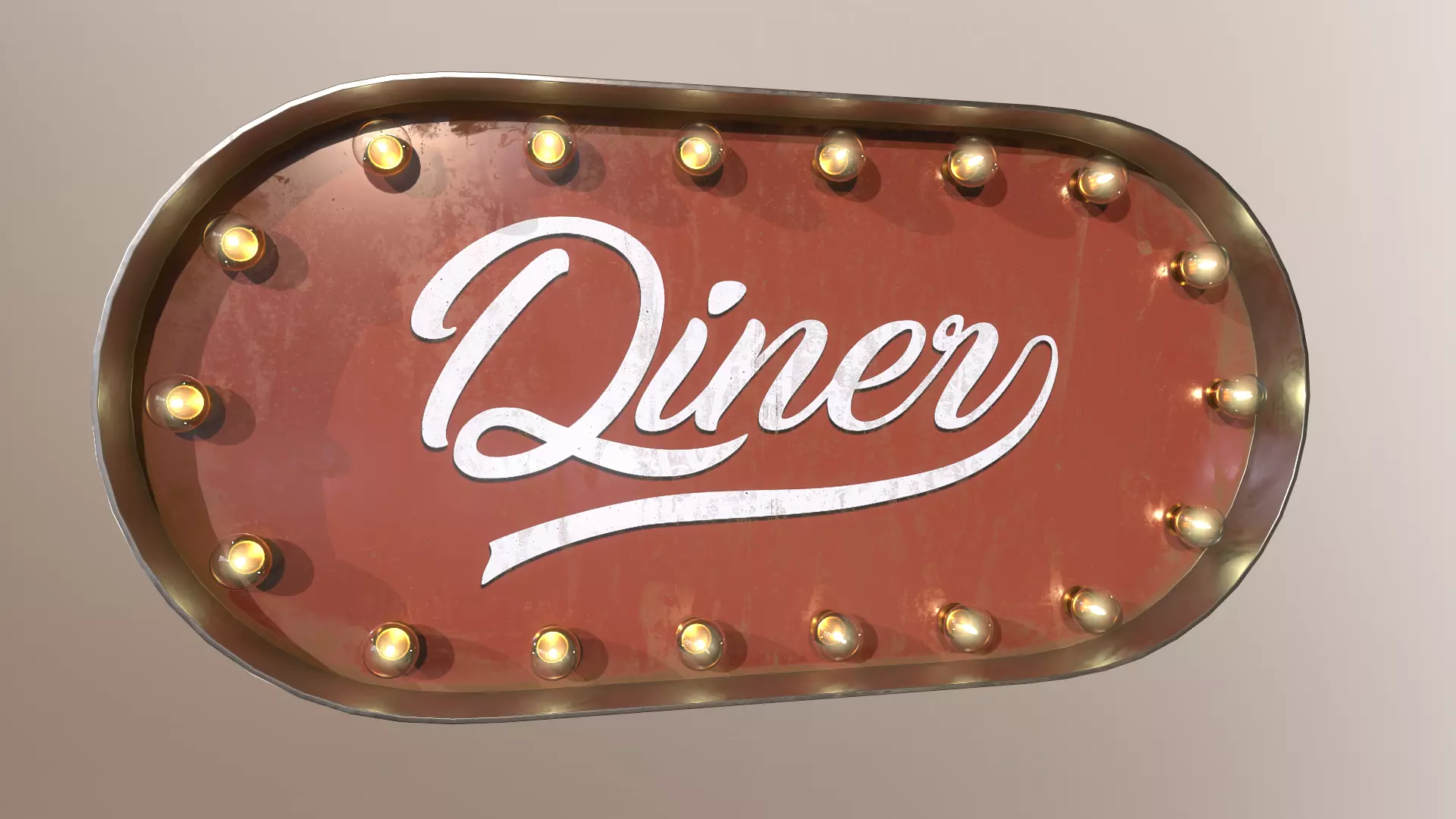 The American sign Diner 3D model