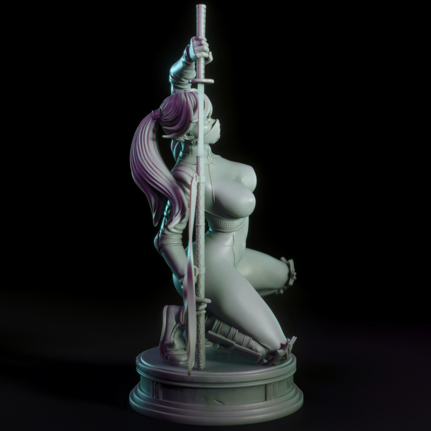 Sara - Sci-fi ninja girl 3D print model_6