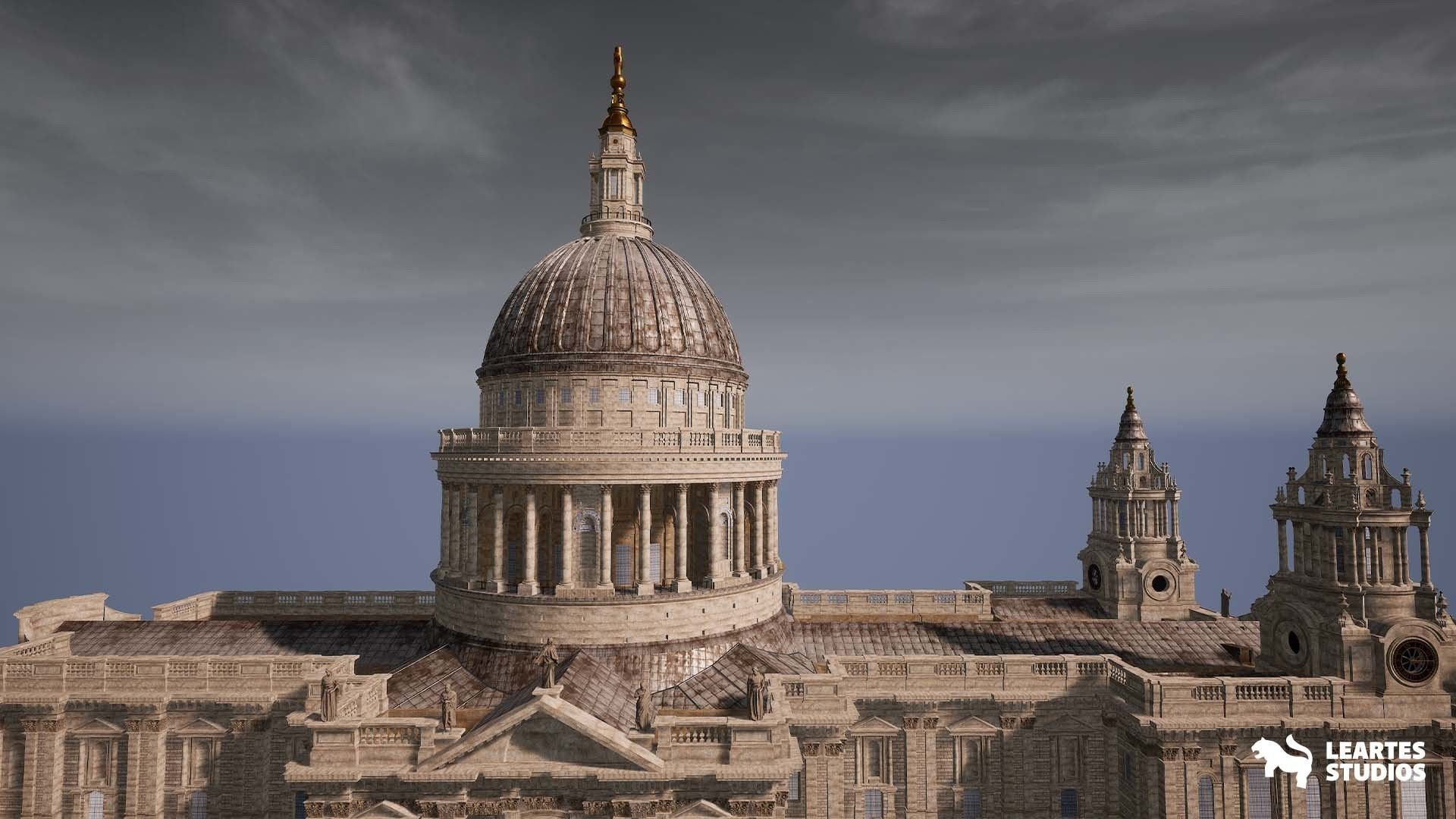 St Pauls Cathedral Environment Low-poly 3D model_9