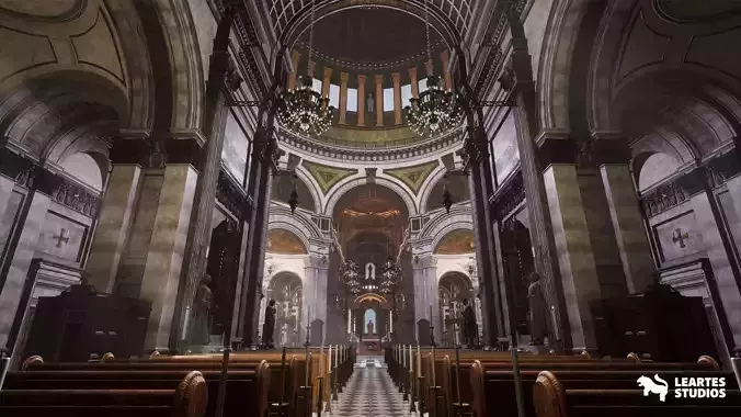 St Pauls Cathedral Environment Low-poly 3D model