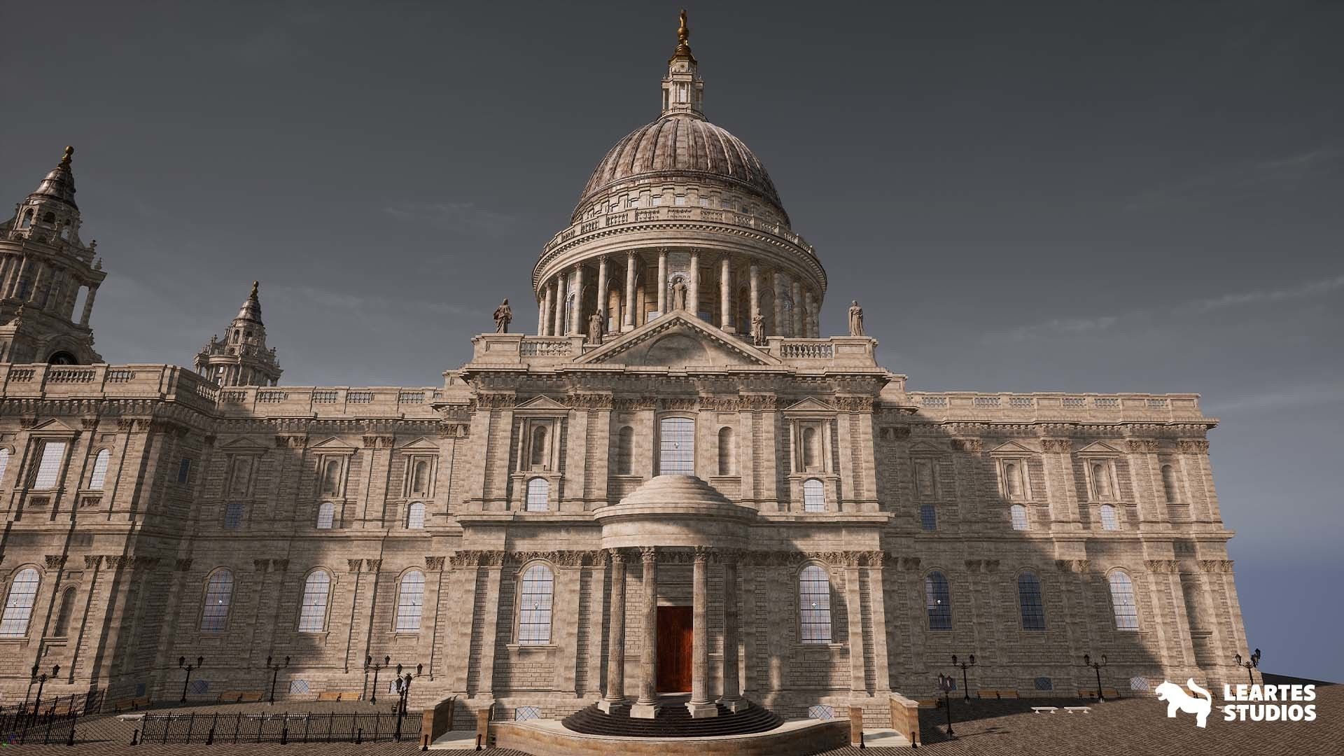 St Pauls Cathedral Environment Low-poly 3D model_10