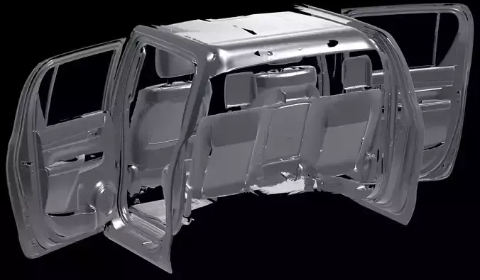 Toyota Hilux AN120 130 Native 3D scan interior rear 2020