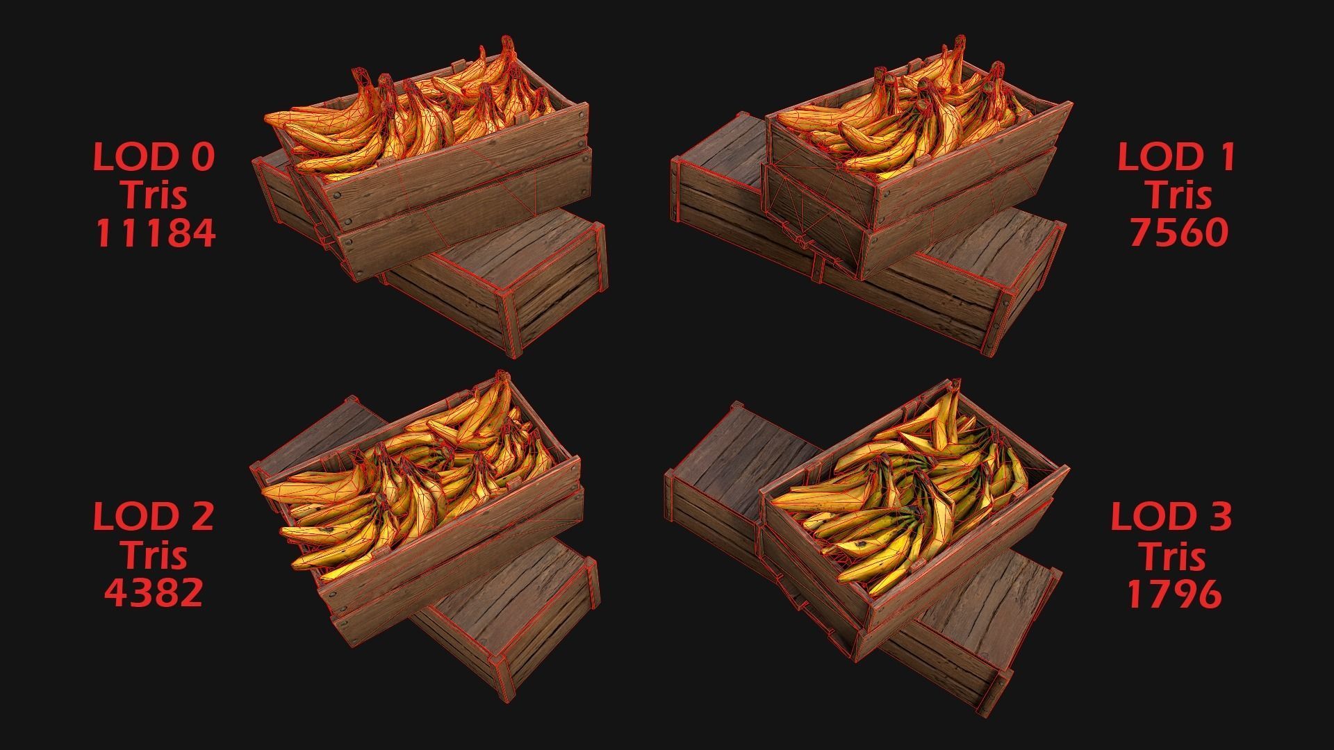 Medieval Market Stalls Cylindrical Tent Fruits Vegetables Low-poly 3D model_18