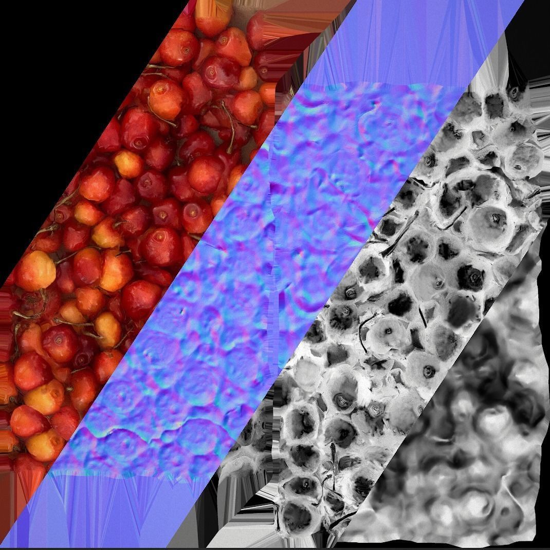 Medieval Market Stalls Cylindrical Tent Fruits Vegetables Low-poly 3D model_43