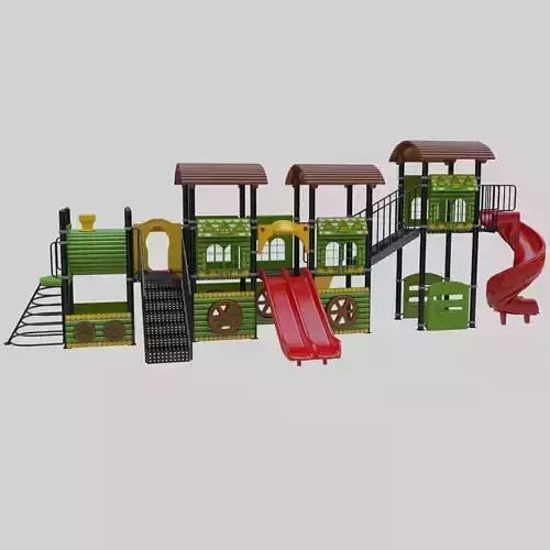  Train Style Playground 4 Low-poly 3D model