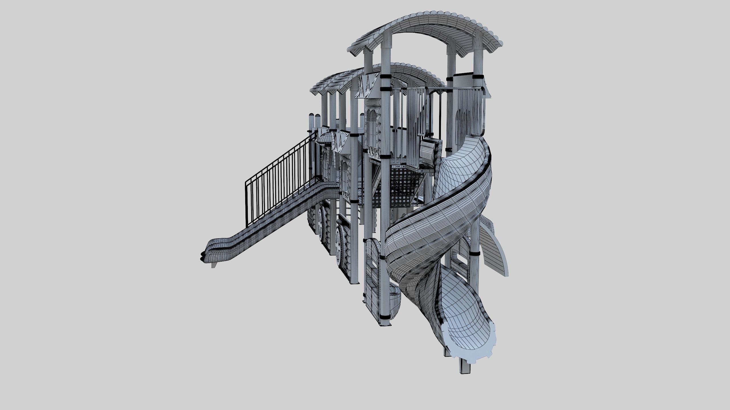  Train Style Playground 4 Low-poly 3D model_35