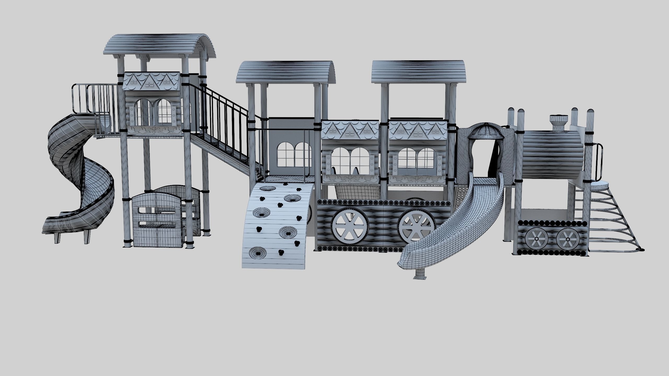  Train Style Playground 4 Low-poly 3D model_29