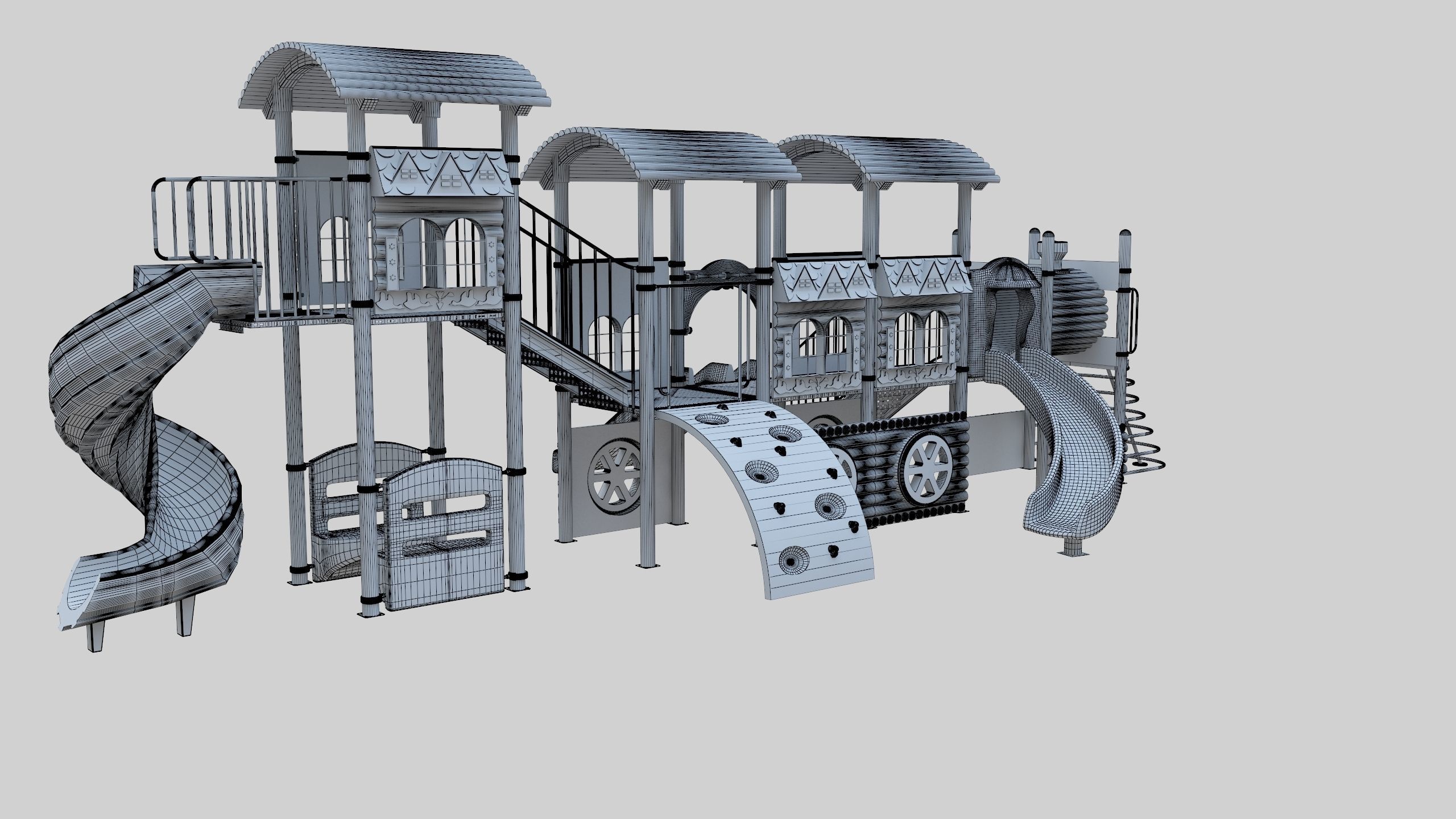  Train Style Playground 4 Low-poly 3D model_32