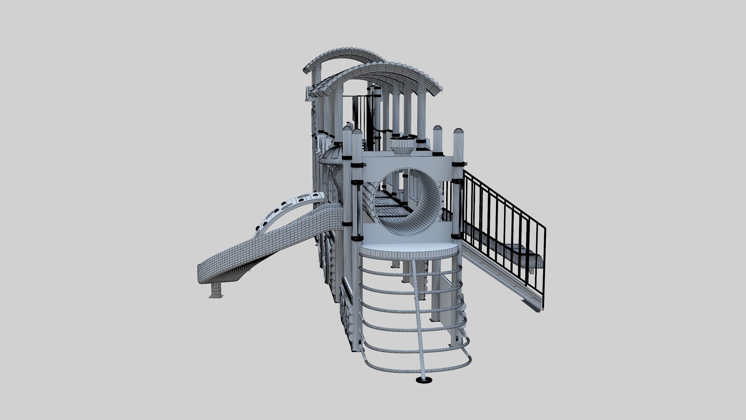  Train Style Playground 4 Low-poly 3D model_43