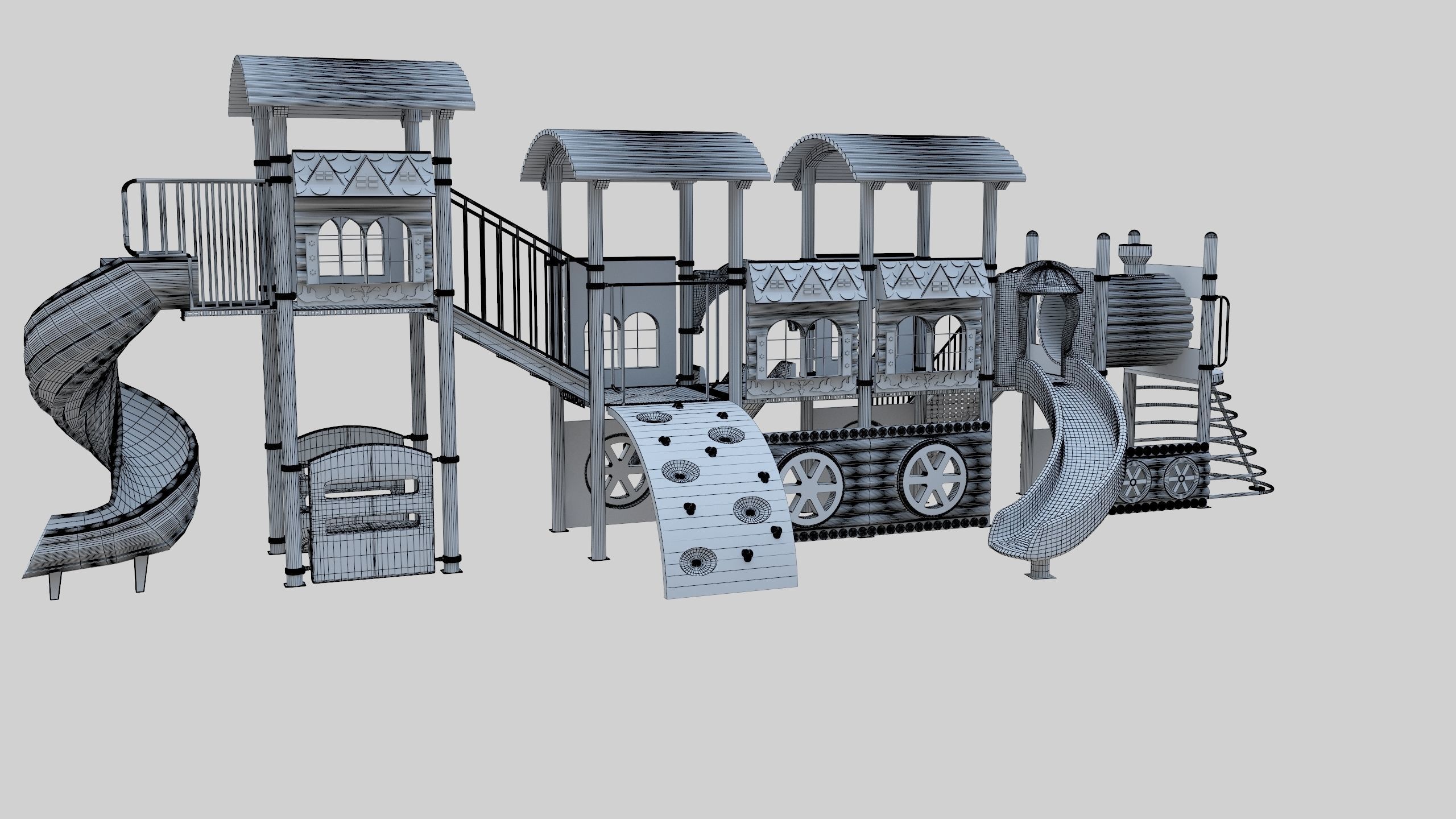  Train Style Playground 4 Low-poly 3D model_31