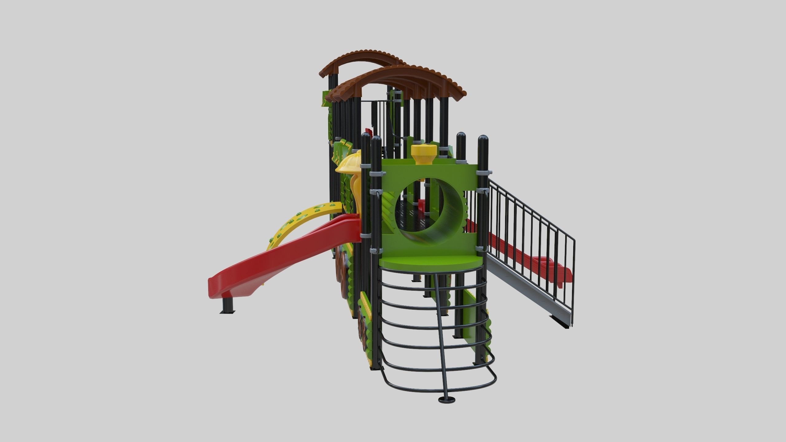 Train Style Playground 4 Low-poly 3D model_19