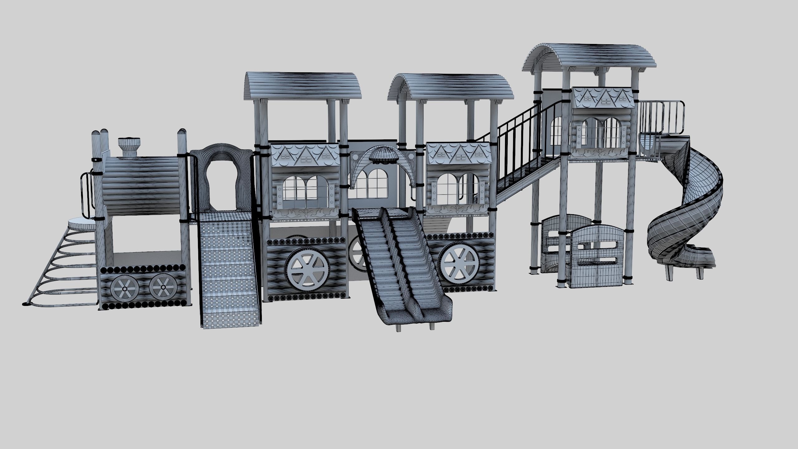  Train Style Playground 4 Low-poly 3D model_39