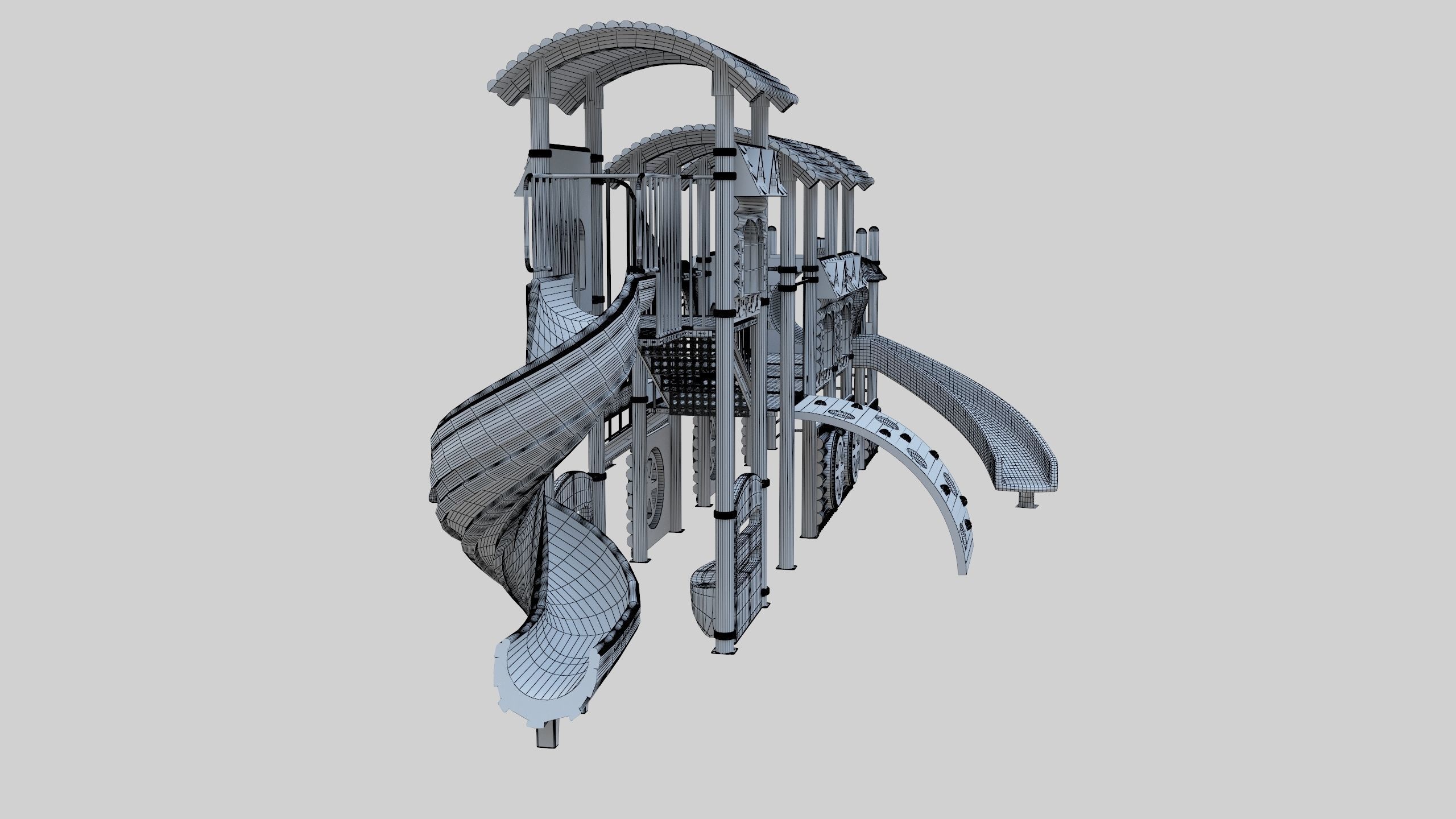  Train Style Playground 4 Low-poly 3D model_34