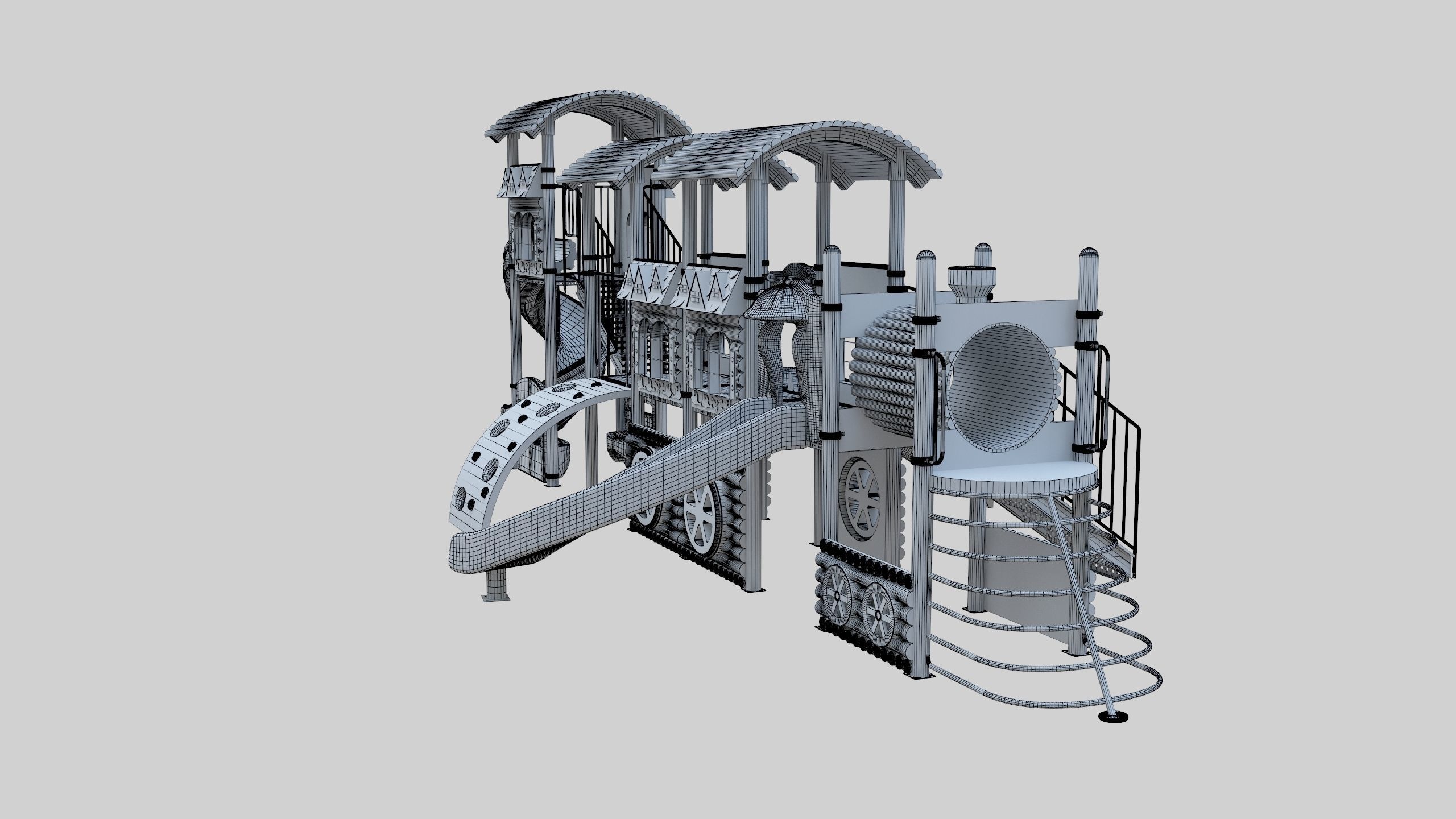  Train Style Playground 4 Low-poly 3D model_44