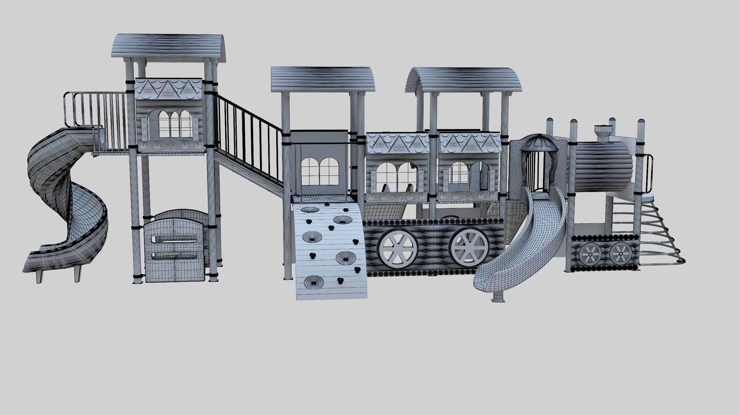  Train Style Playground 4 Low-poly 3D model_30