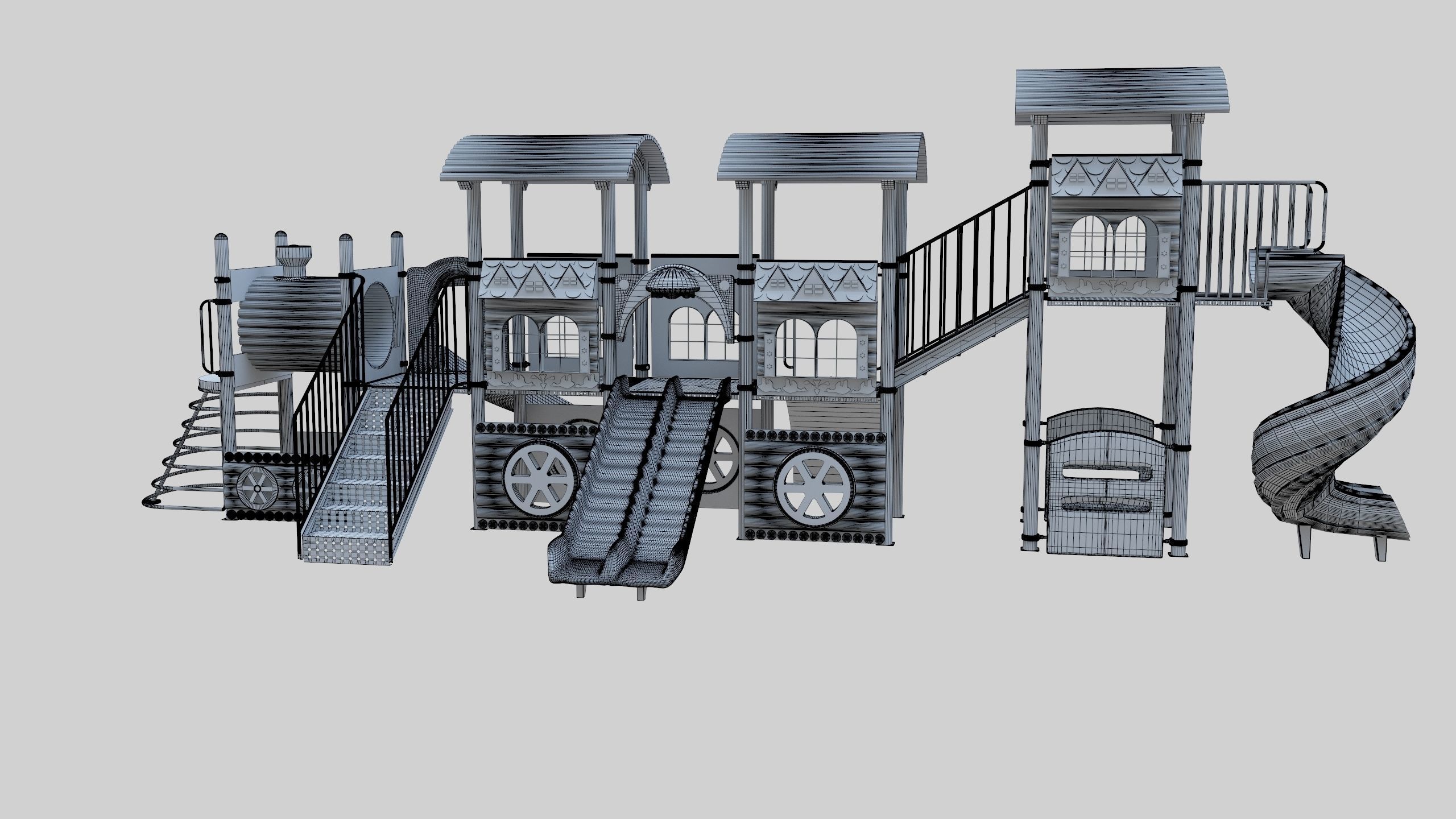  Train Style Playground 4 Low-poly 3D model_38